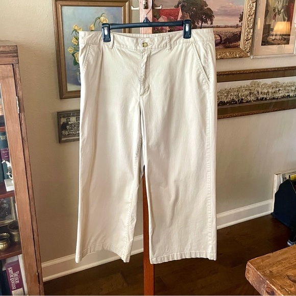 a.n.a women’s casual wide leg crop cotton chino khaki pants pockets 16 - Picture 2 of 10